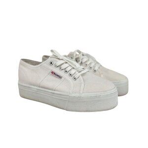 Superga 2790 ACOTW Linea Up and Down White Platform Sneakers  Size 9
